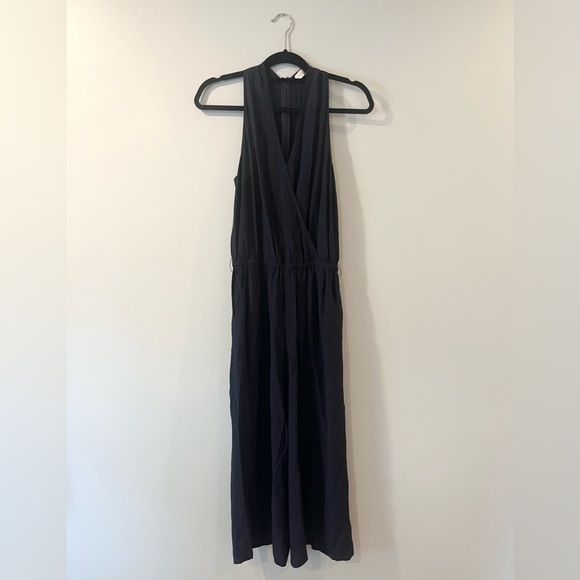 Tory Burch Campania Navy Blue Silk 
Cropped Wide Leg Jumpsuit XS - Picture 2 of 12